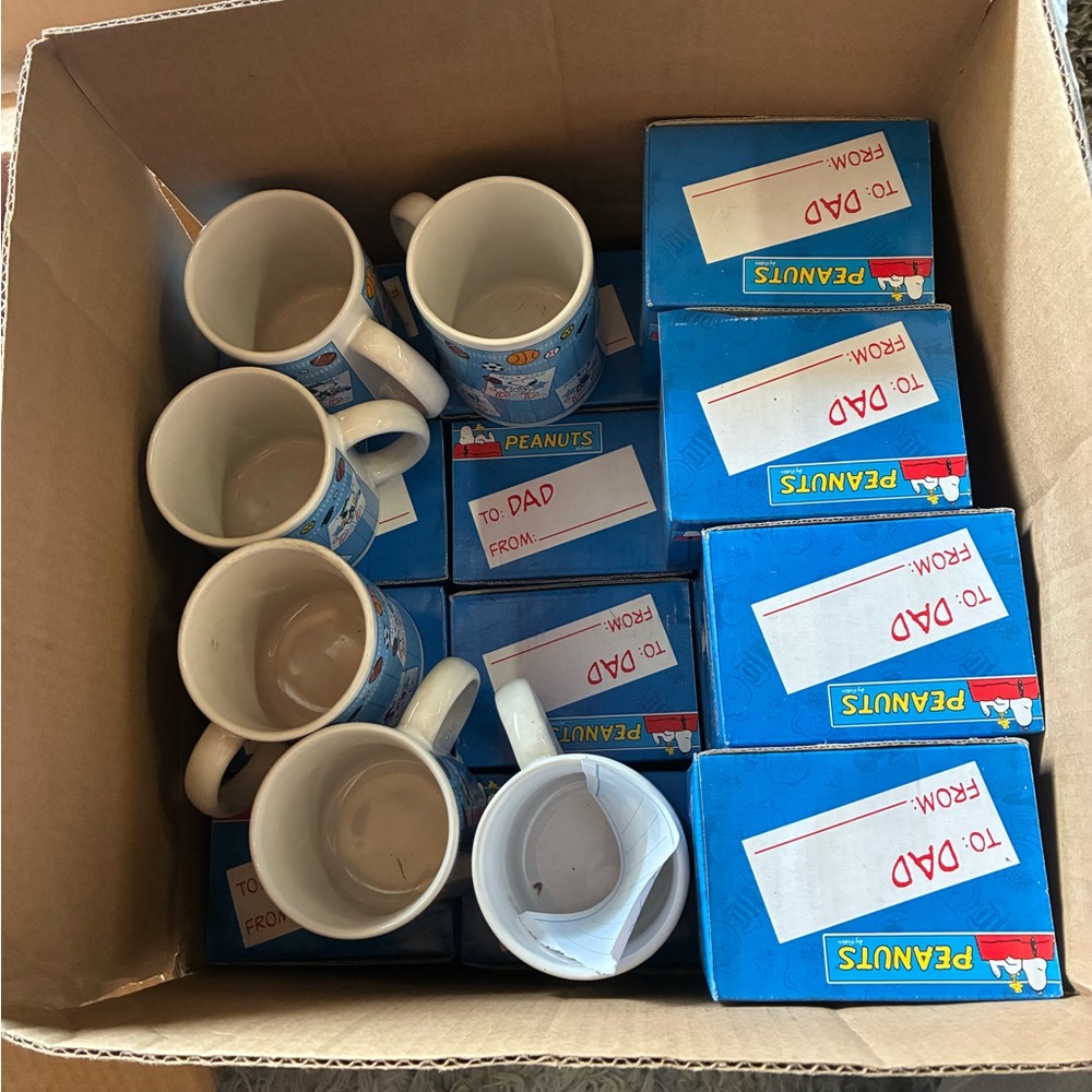 Peanuts Dad Mug Set - Blue and White